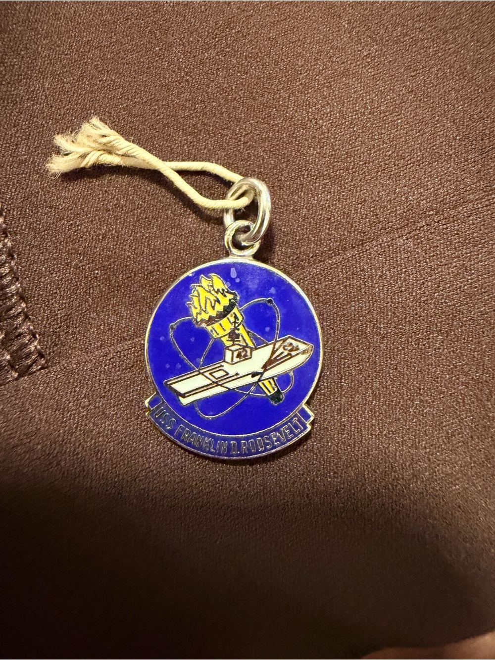 Blue Enamel USS Franklin D. Roosevelt Military Charm Pendant